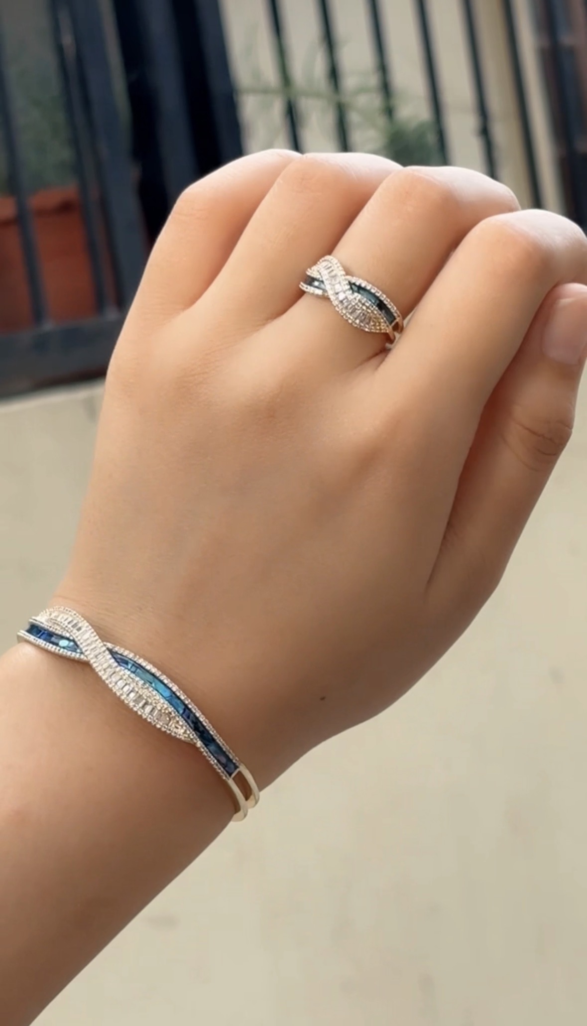 Twisted Ring & Bracelet Set